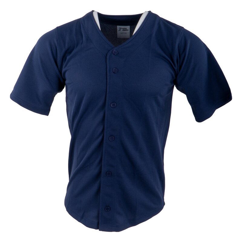 Active Athletics Baseball Jersey, Full Button Jersey - navy Gr.S von Active Athletics