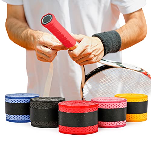 ActiveVikings Griffband Overgrip - Perfekte Anti Rutsch Bänder für Tennis Badminton Springseile und Squash Schläger (Rot) von ActiveVikings