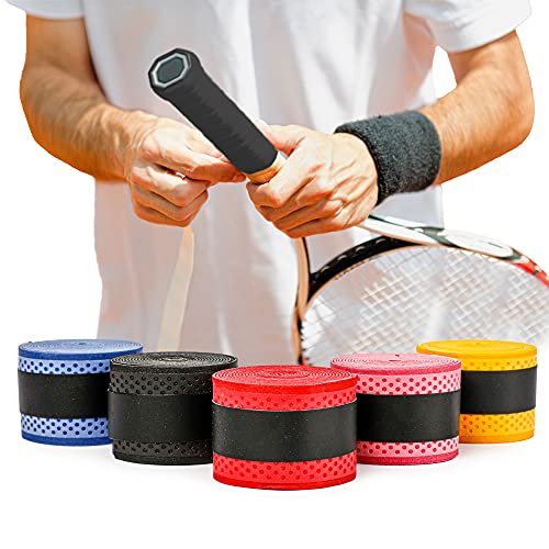 ActiveVikings Griffband Overgrip - Perfekte Anti Rutsch Bänder für Tennis Badminton Springseile und Squash Schläger (Schwarz) von ActiveVikings