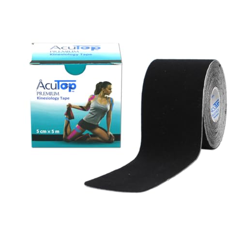 AcuTop Premium Kinesiology Tape, 5 cm x 5 m, schwarz von AcuTop