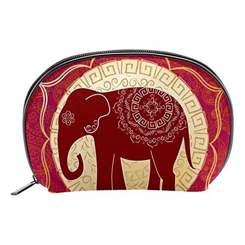 Make Up Tasche Für Damen Paisley-Elefant Kosmetiktasche Klein - Schminktasche - Makeup Bag - Geschenk Frau - Kleiner Kosmetikbeutel 19x5.5x13cm von Adamion