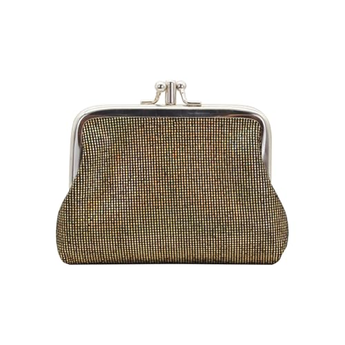 AdiStylinno Mini Portemonnaie für Damen, Klein Kleingeldbörse Geldbörse Mit Kiss Lock, Vintage Doppelte Schließe Verschluss Mini Münzbörse, Münzbeutel Coin Purse für Karte Schlüssel Headset von AdiStylinno