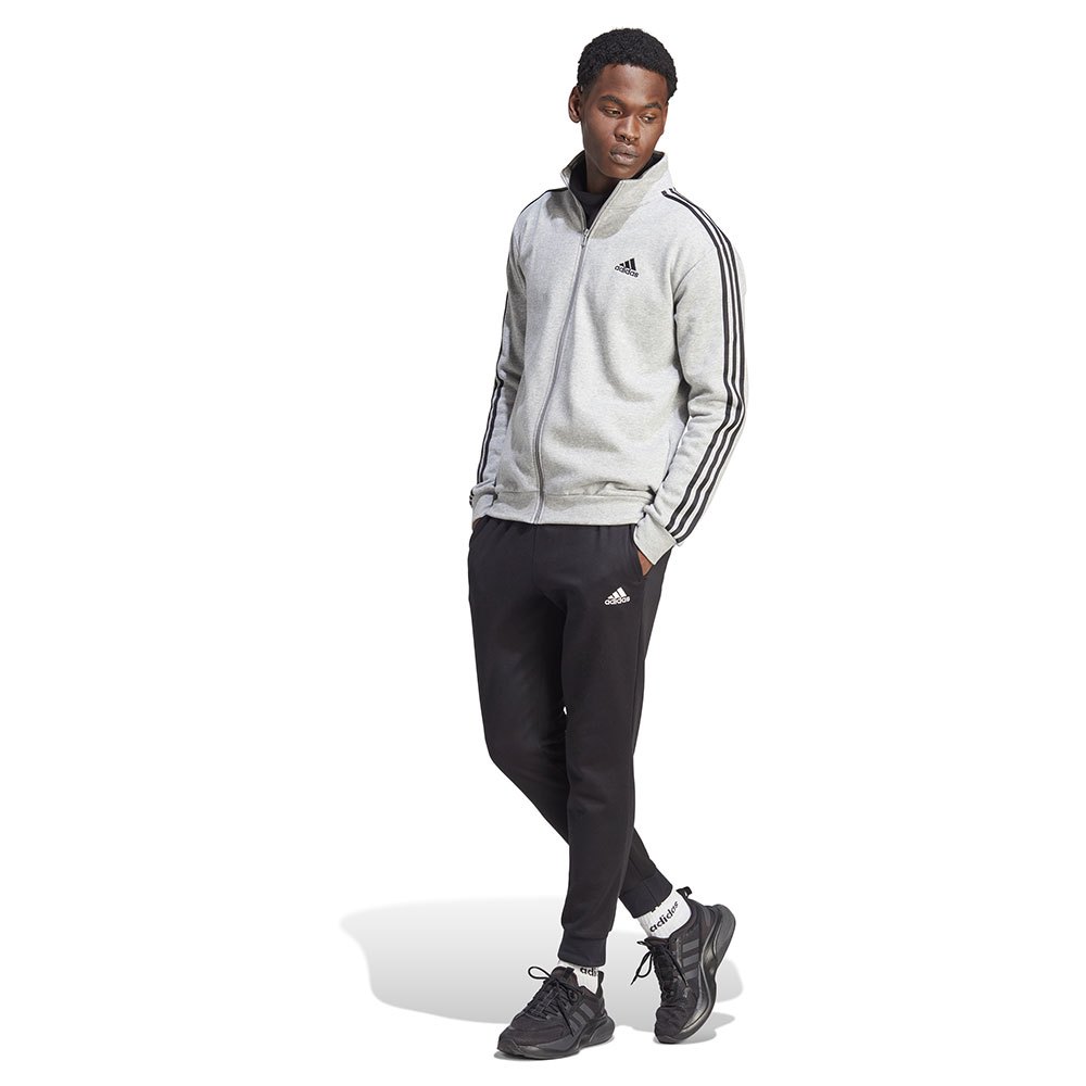 Adidas Basic 3 Stripes Fleece Tracksuit Grau 2XL / Regular Mann von Adidas
