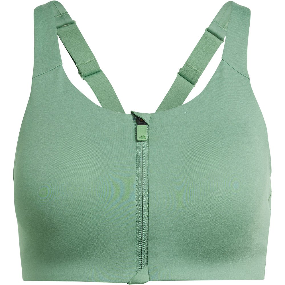 Adidas Tlrd Impact Luxe Zip Sports Bra High Support Grün 90 / A Frau von Adidas