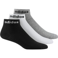 3er Pack adidas Non-Cushioned Ankle Socken black/white/medium grey heather 46-48 von adidas performance