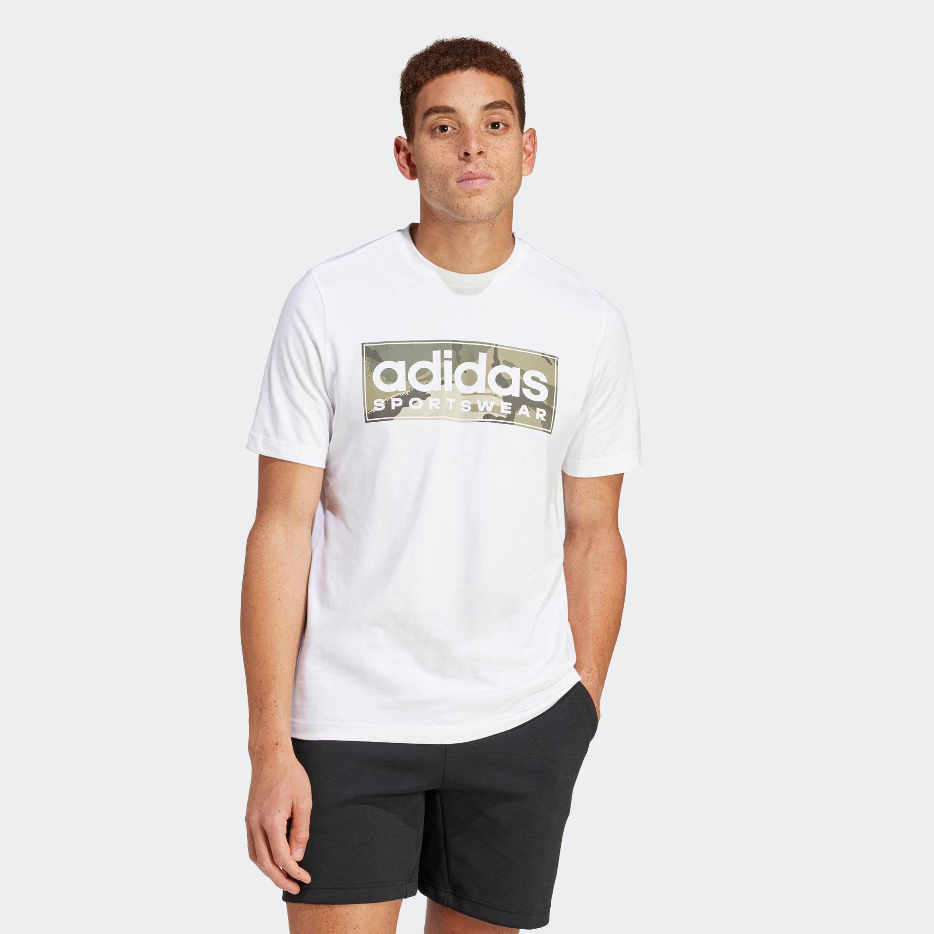 ADIDAS T-Shirt Herren weich - Camo weiss von Adidas