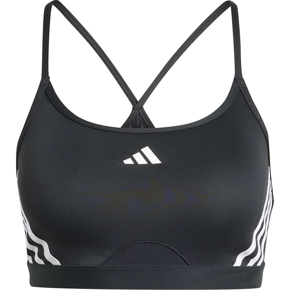 Adidas Aeroreact 3 Stripes Sports Bra Low Support Schwarz L / AB Frau von Adidas