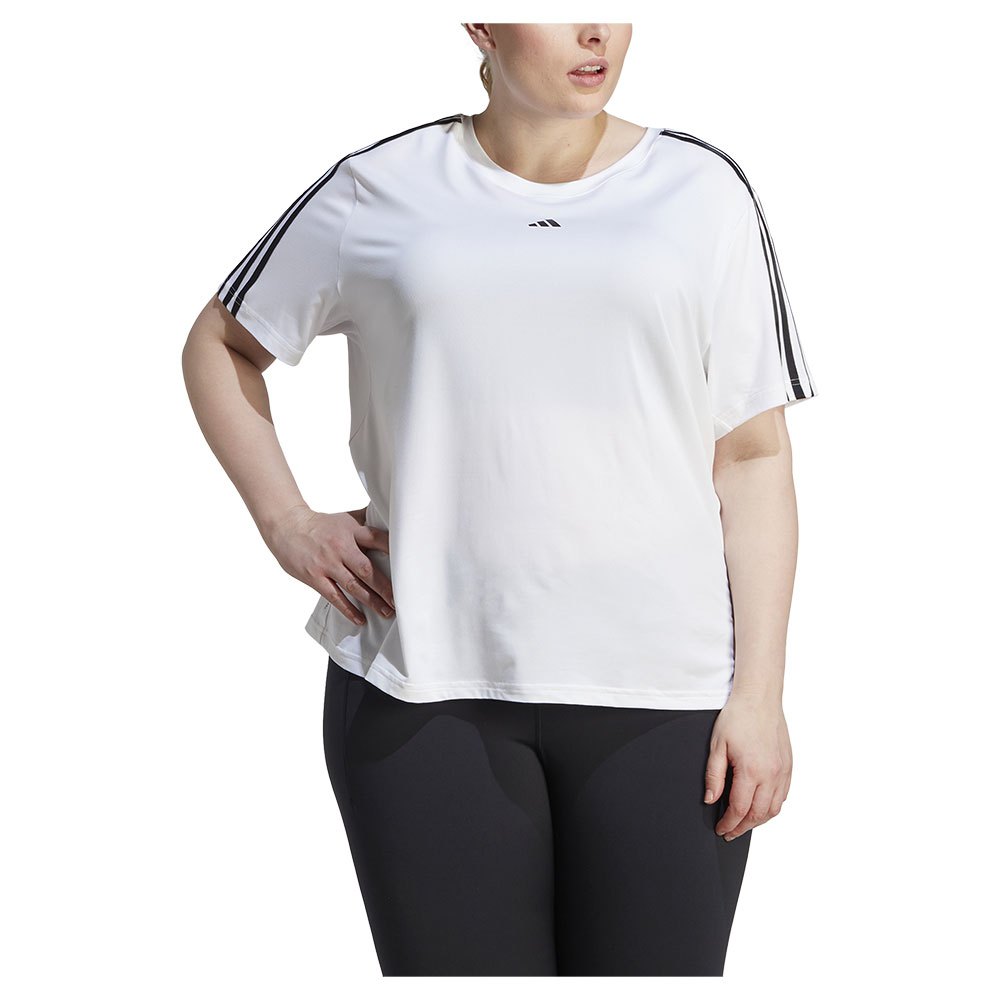 Adidas Aeroready Essentials 3 Stripes Plus Size Short Sleeve T-shirt Weiß 2X Frau von Adidas