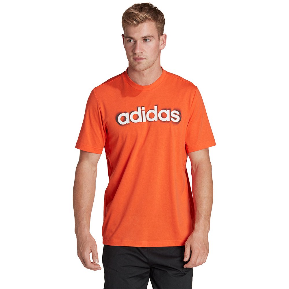 Adidas Aeroready Workout Silicone Print Linear Logo Short Sleeve T-shirt Orange M / Regular Mann von Adidas