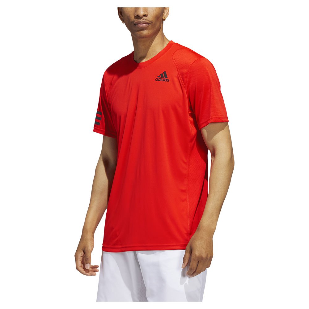 Adidas Club 3 Stripe Short Sleeve T-shirt Orange M Mann von Adidas