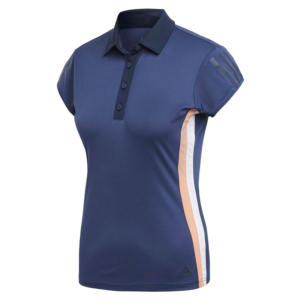 Adidas Club 3 Stripes Short Sleeve Polo Shirt Blau M Frau von Adidas