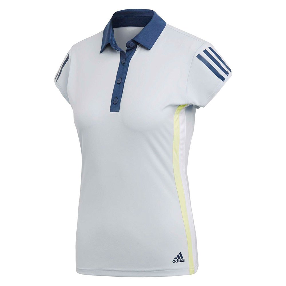 Adidas Club 3 Stripes Short Sleeve Polo Shirt Blau M Frau von Adidas