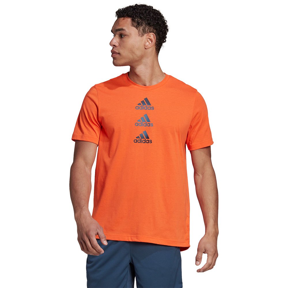 Adidas D2m Logo Short Sleeve T-shirt Orange S / Regular Mann von Adidas