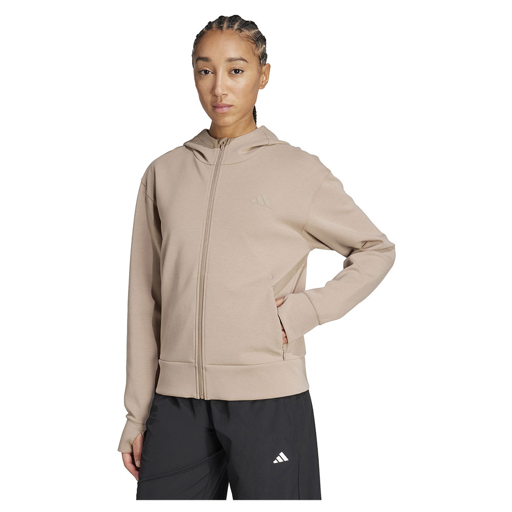 Adidas Designed 4 Training Full Zip Sweatshirt Beige L Frau von Adidas