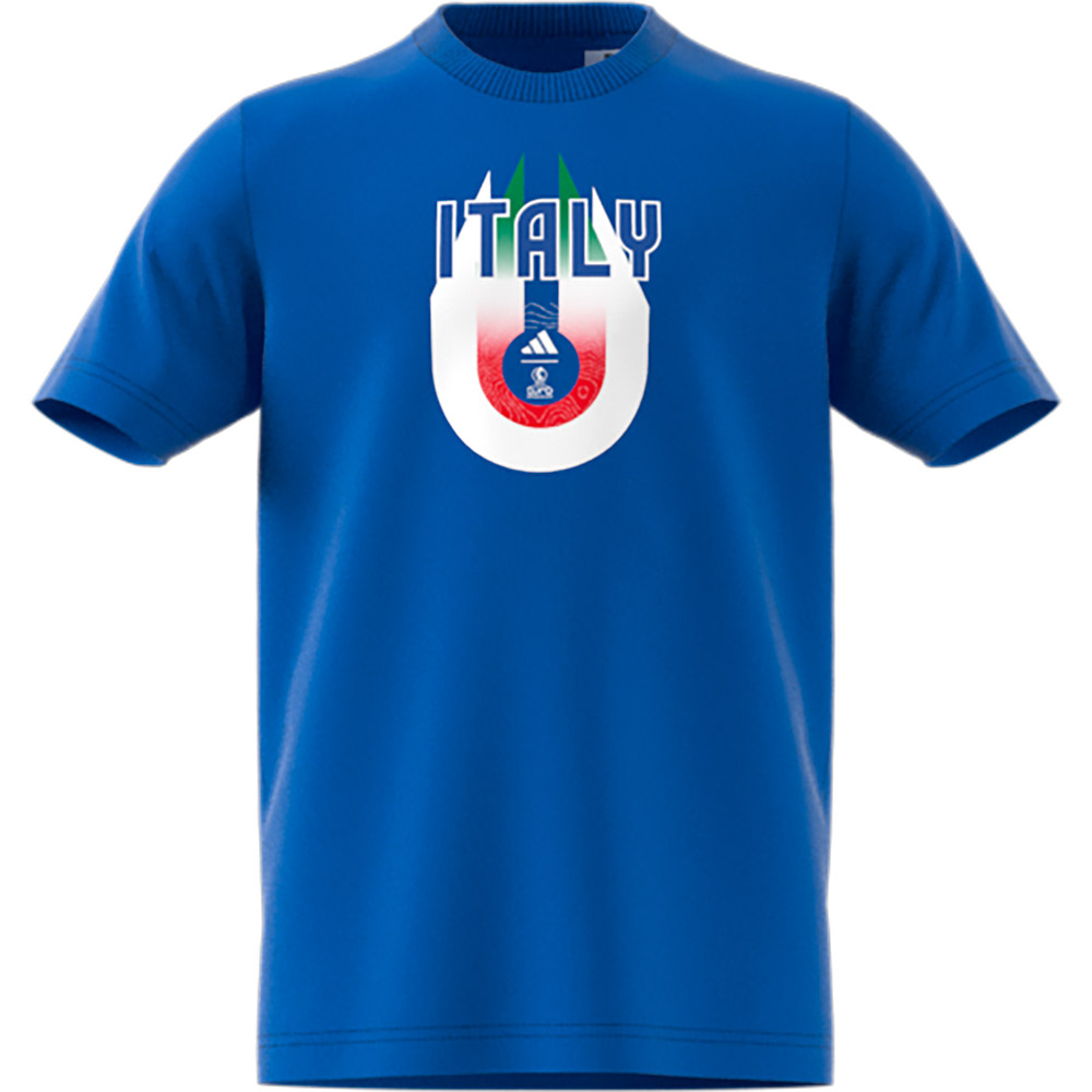 Adidas Italy Short Sleeve T-shirt Blau 7-8 Years Junge von Adidas