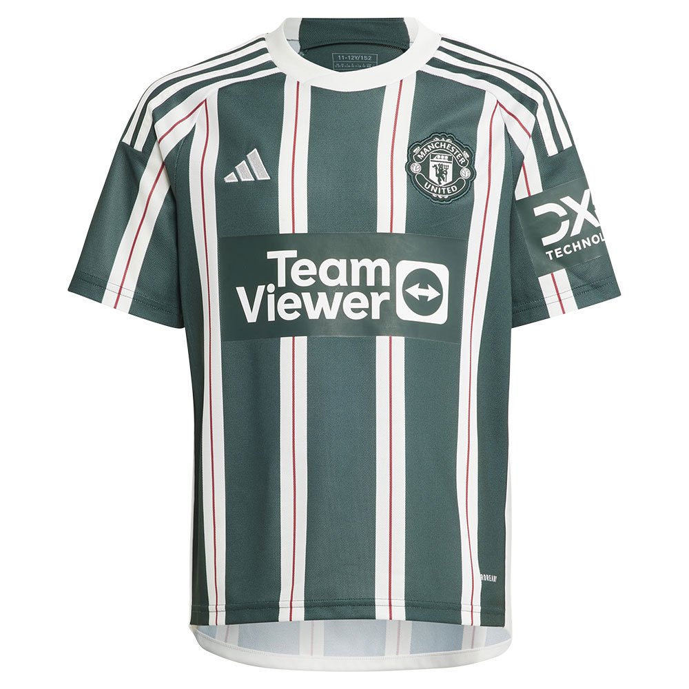 Adidas Manchester United Fc 23/24 Junior Short Sleeve T-shirt Away Grün 11-12 Years von Adidas