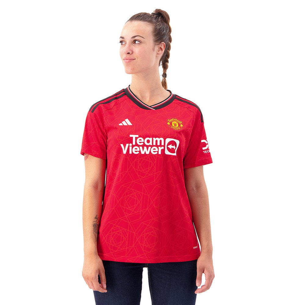 Adidas Manchester United Fc 23/24 Woman Short Sleeve T-shirt Home Rot S von Adidas
