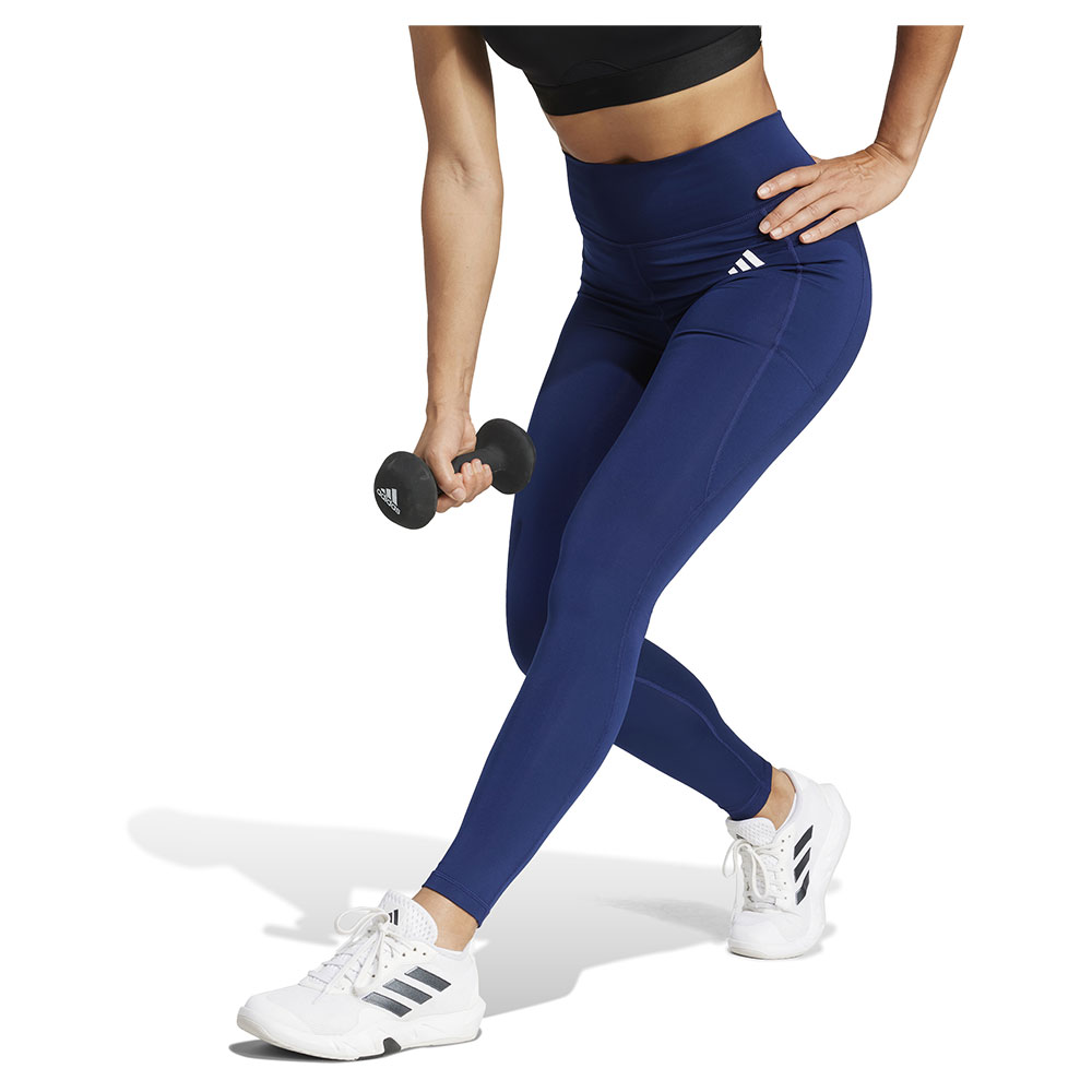Adidas Optime Essentials Stash Pocket Full Length Leggings Blau XS / Regular Frau von Adidas