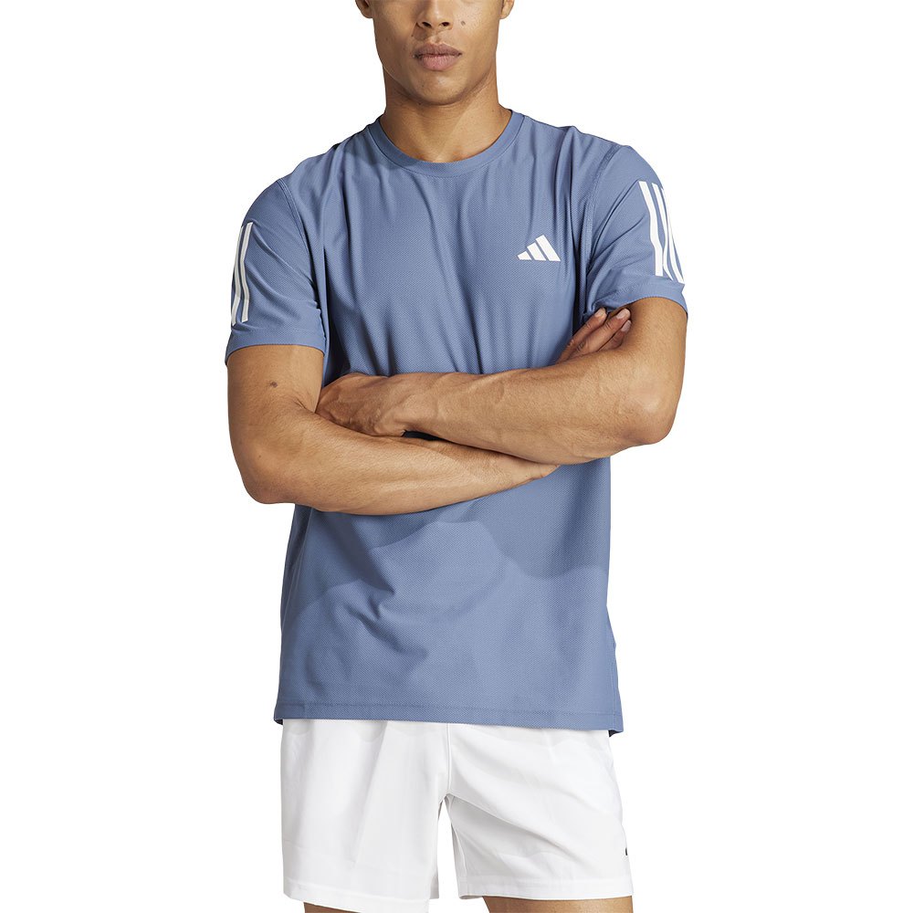 Adidas Own The Run Base Short Sleeve T-shirt Blau L / Regular Mann von Adidas