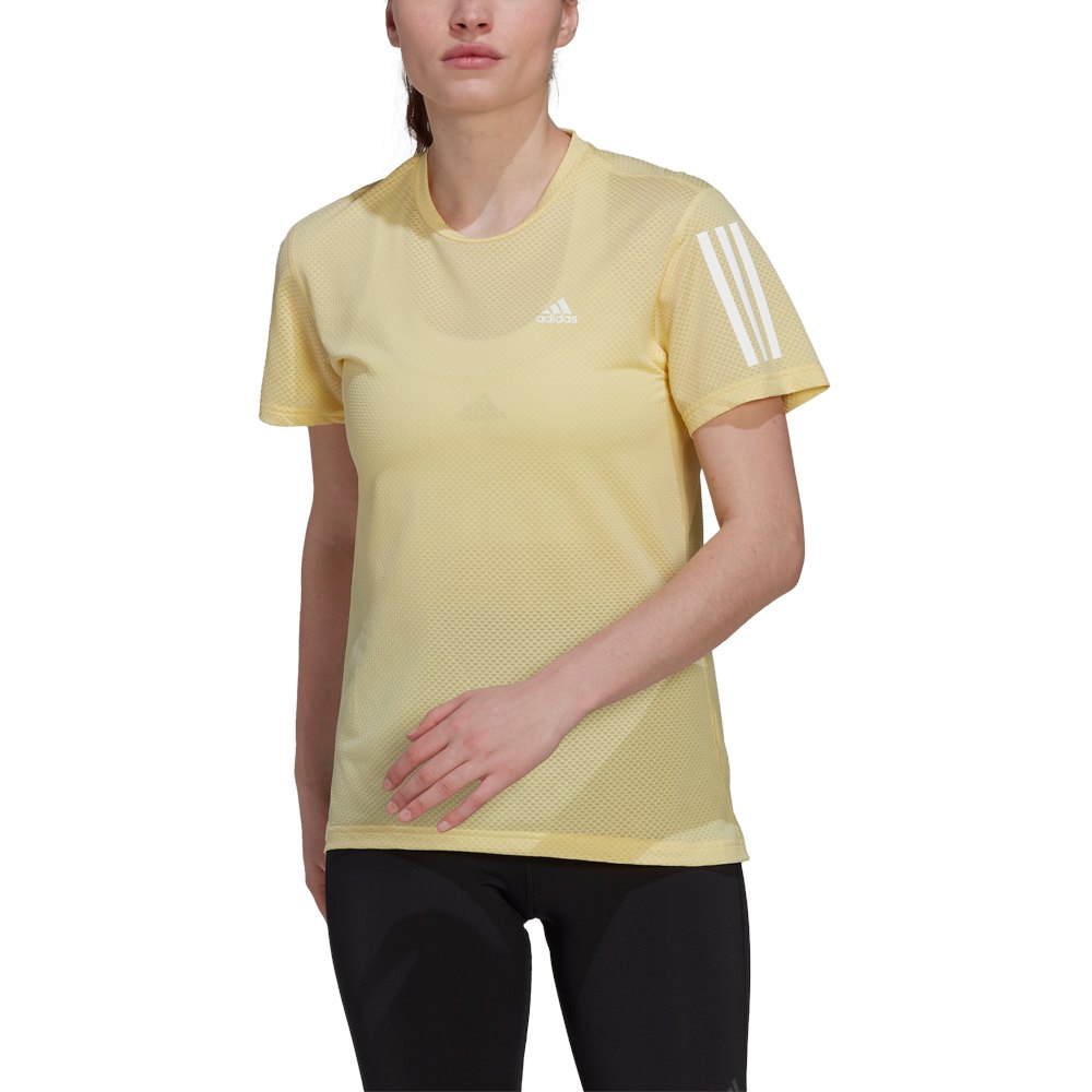 Adidas Own The Run Cooler Short Sleeve T-shirt Gelb M Frau von Adidas