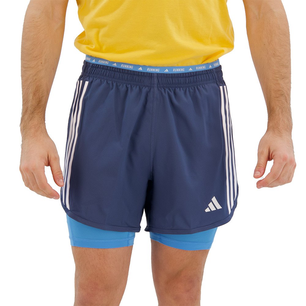 Adidas Own The Run Excite 3 Stripes 2in1 Shorts Blau L / Regular Mann von Adidas