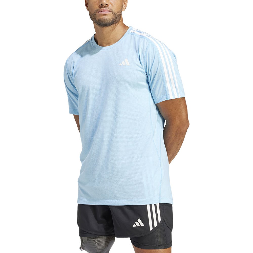 Adidas Own The Run Excite 3 Stripes Short Sleeve T-shirt Blau XL / Regular Mann von Adidas