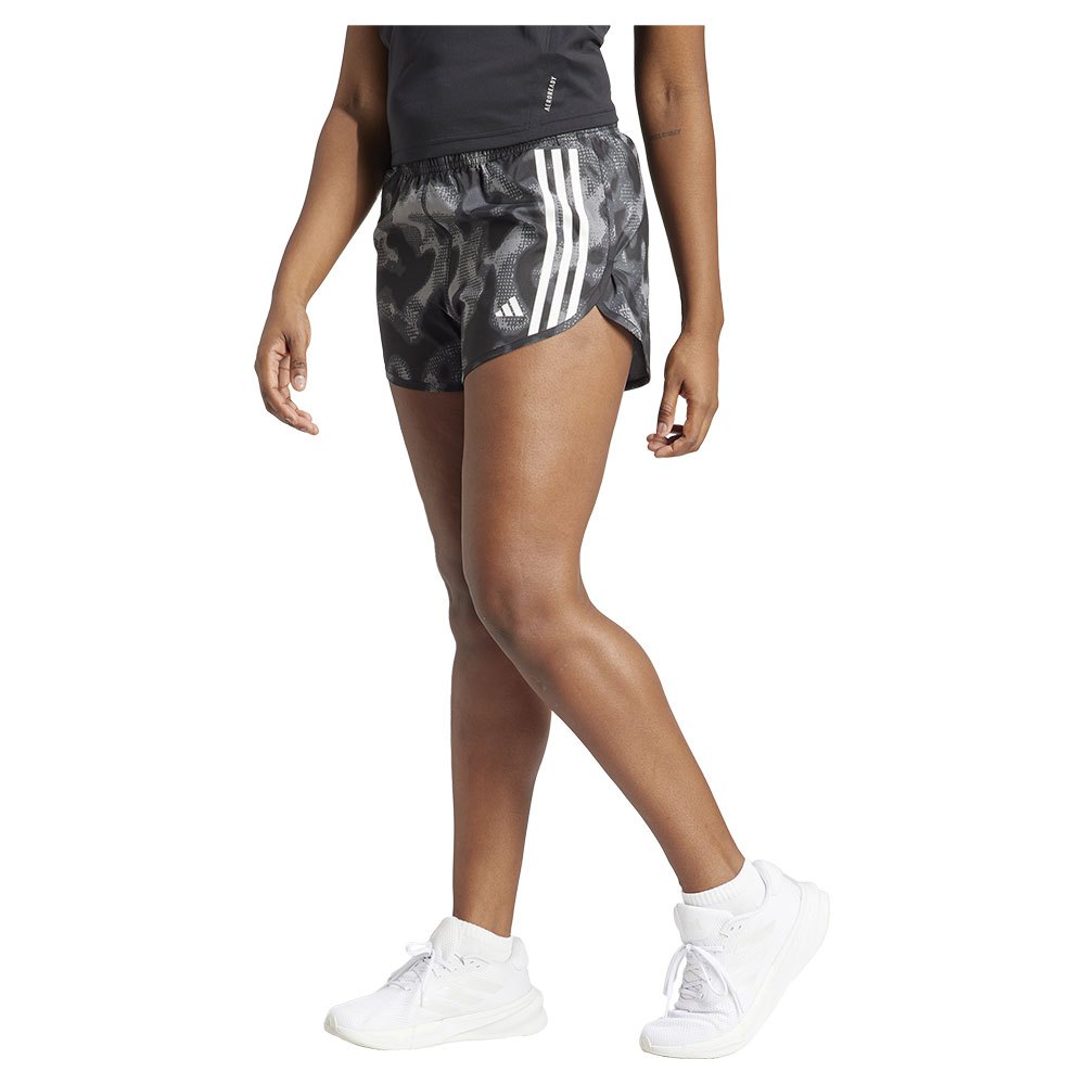 Adidas Own The Run Excite Aop 4´´ Shorts Schwarz M Frau von Adidas