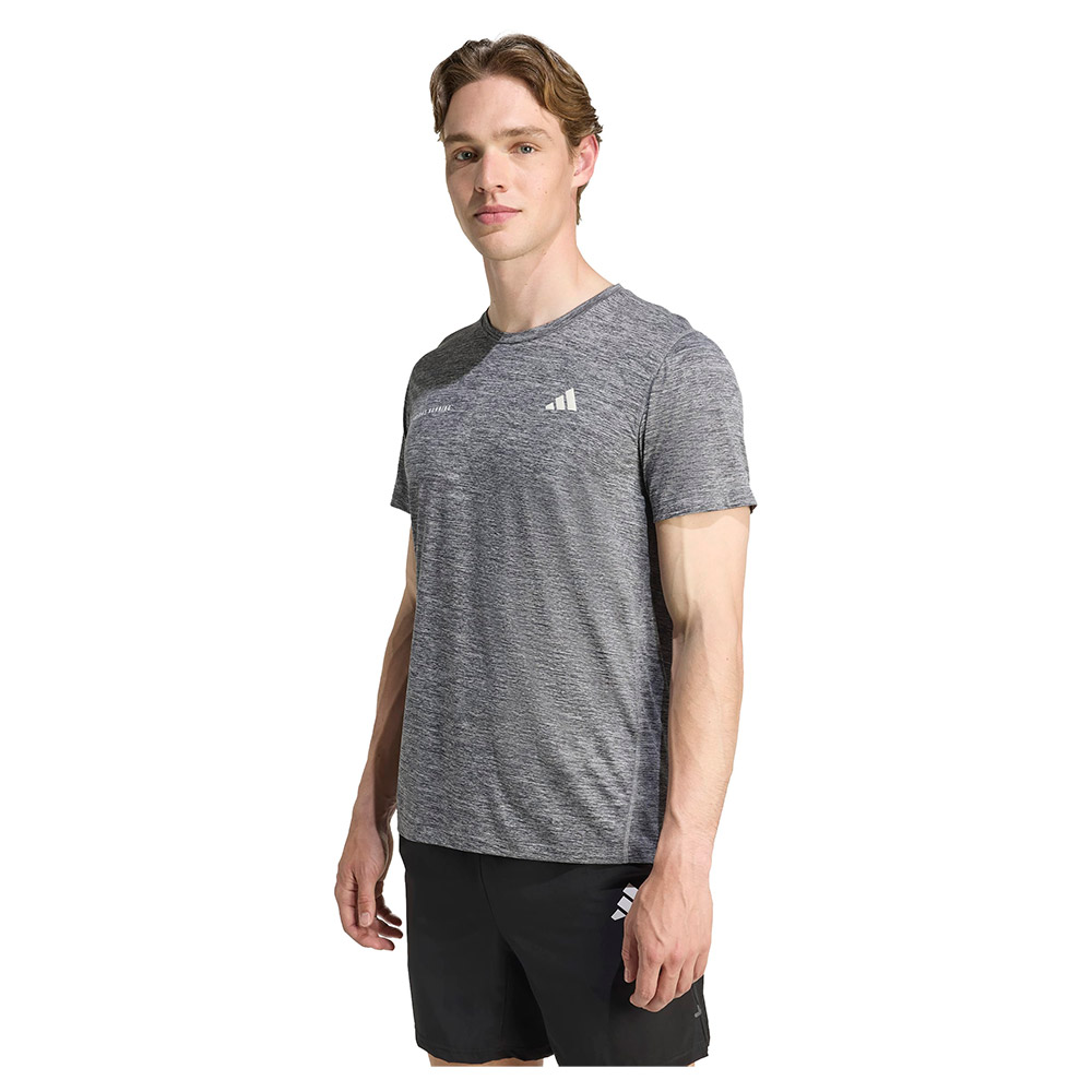 Adidas Own The Run Melange Short Sleeve T-shirt Grau M Mann von Adidas
