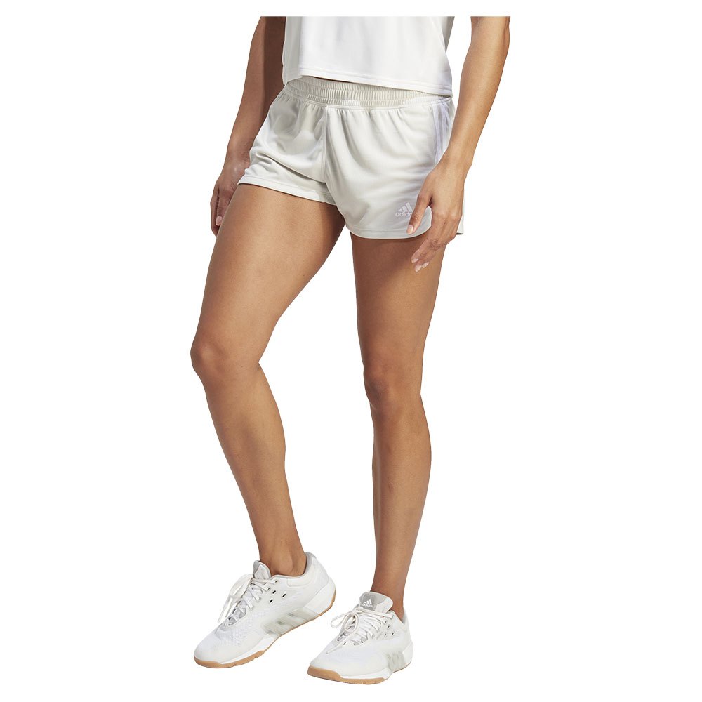 Adidas Pacer 3 Stripes Knit Shorts Weiß M Frau von Adidas