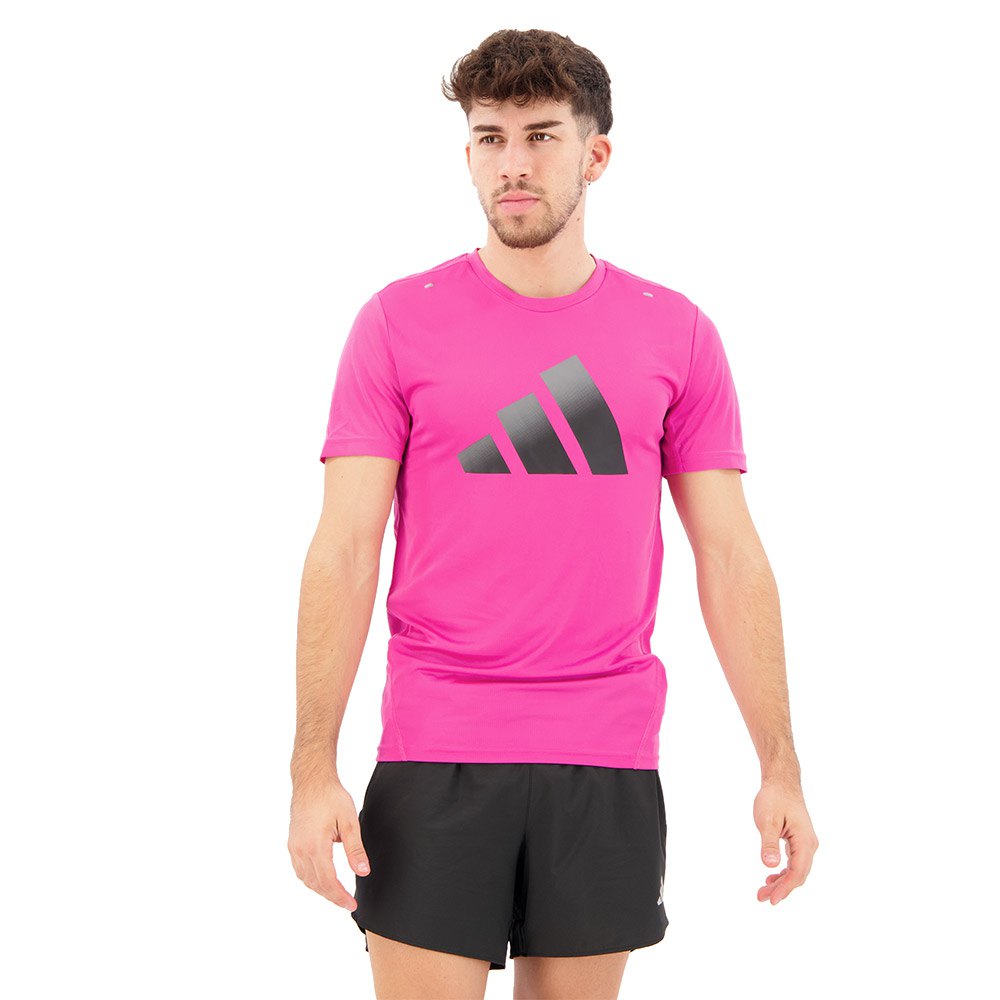 Adidas Run Icons 3 Bar Short Sleeve T-shirt Rosa S Mann von Adidas