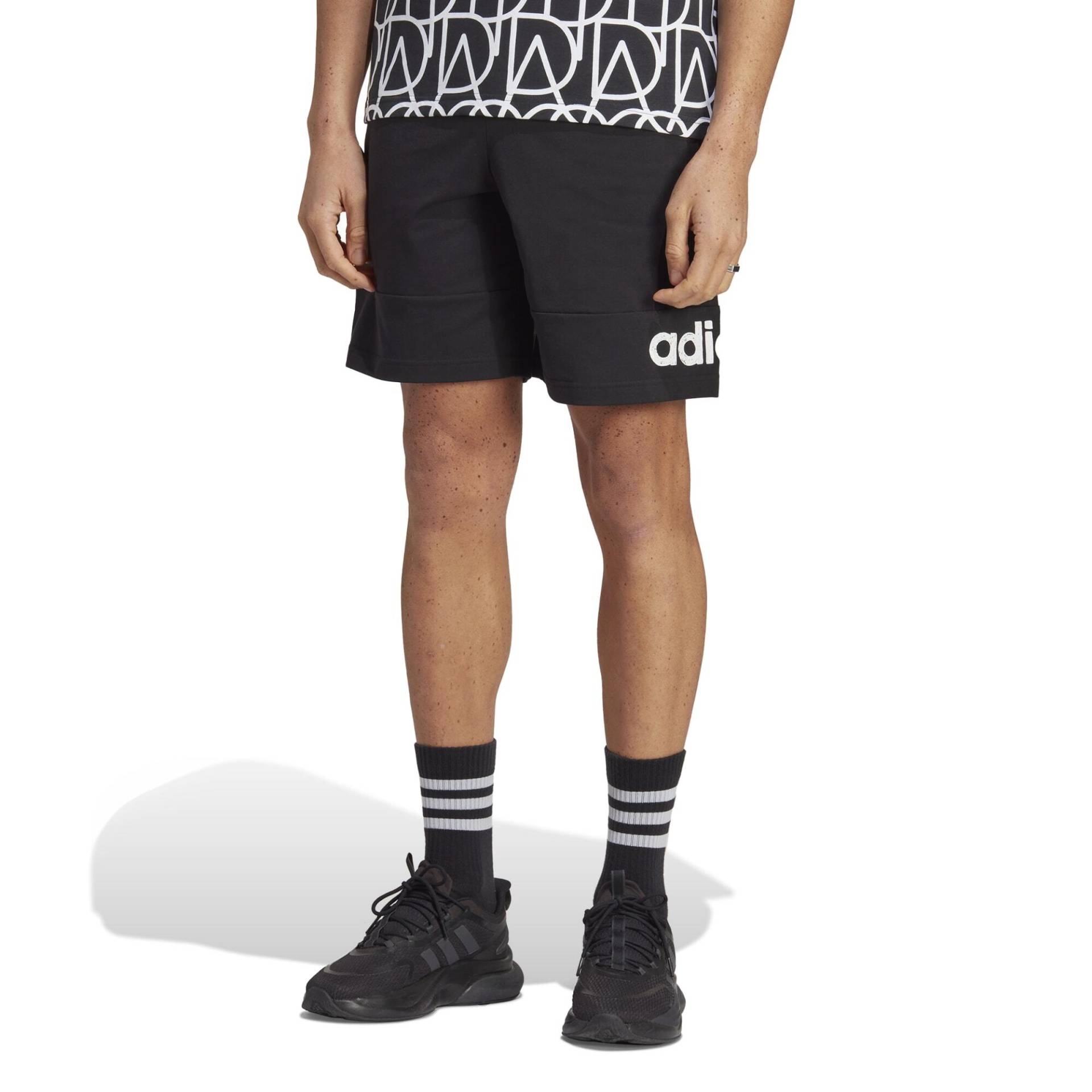 Adidas Shorts Herren - schwarz/weiss von Adidas
