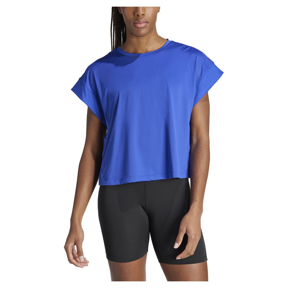 Adidas Studio Short Sleeve T-shirt Blau L Frau von Adidas