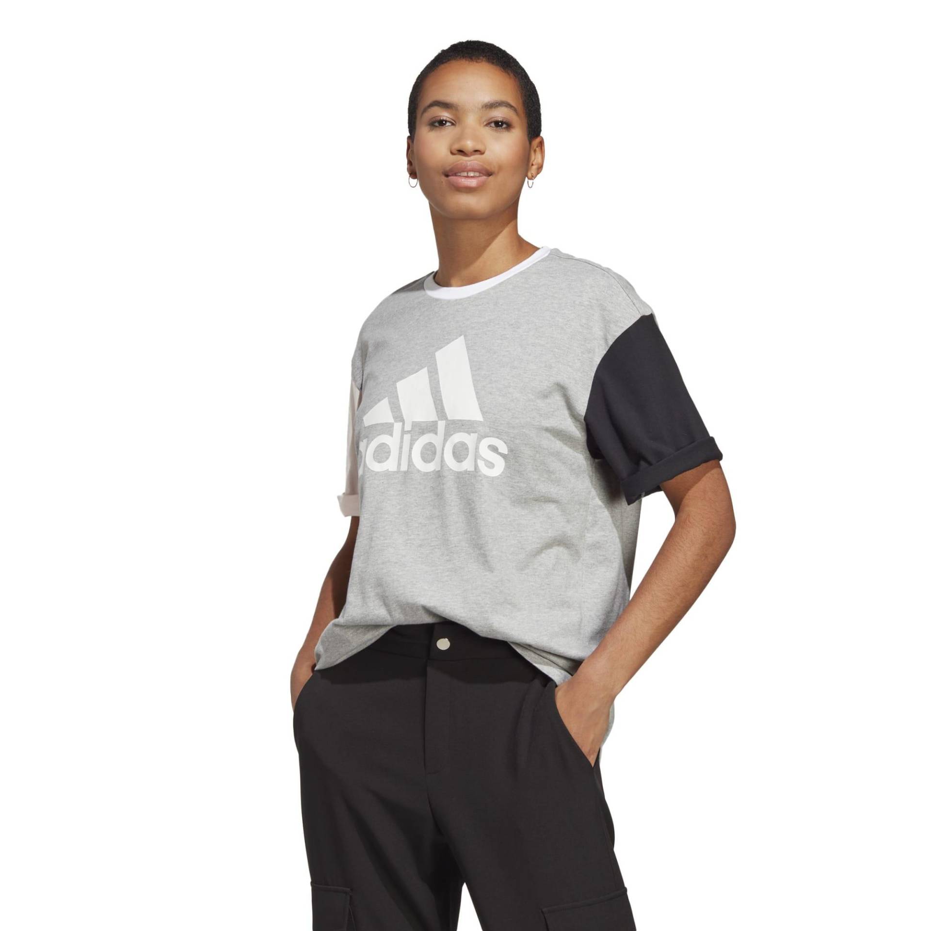 Adidas T-Shirt Damen - Colorblock grau von Adidas