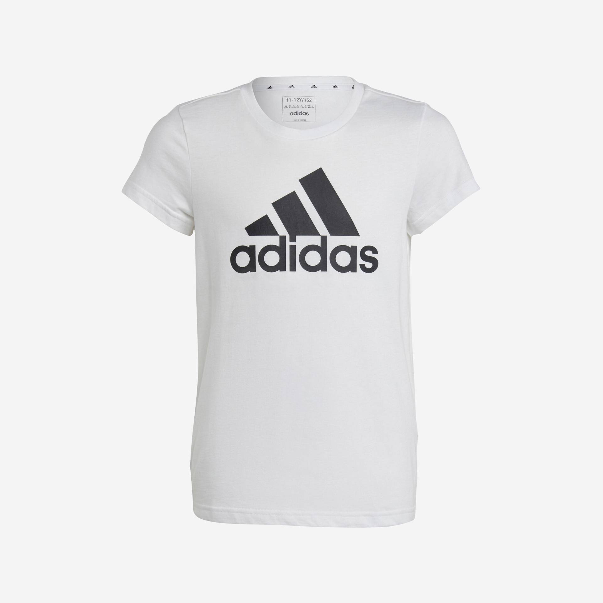 ADIDAS T-Shirt Mädchen - weiss mit schwarzem Logo von Adidas