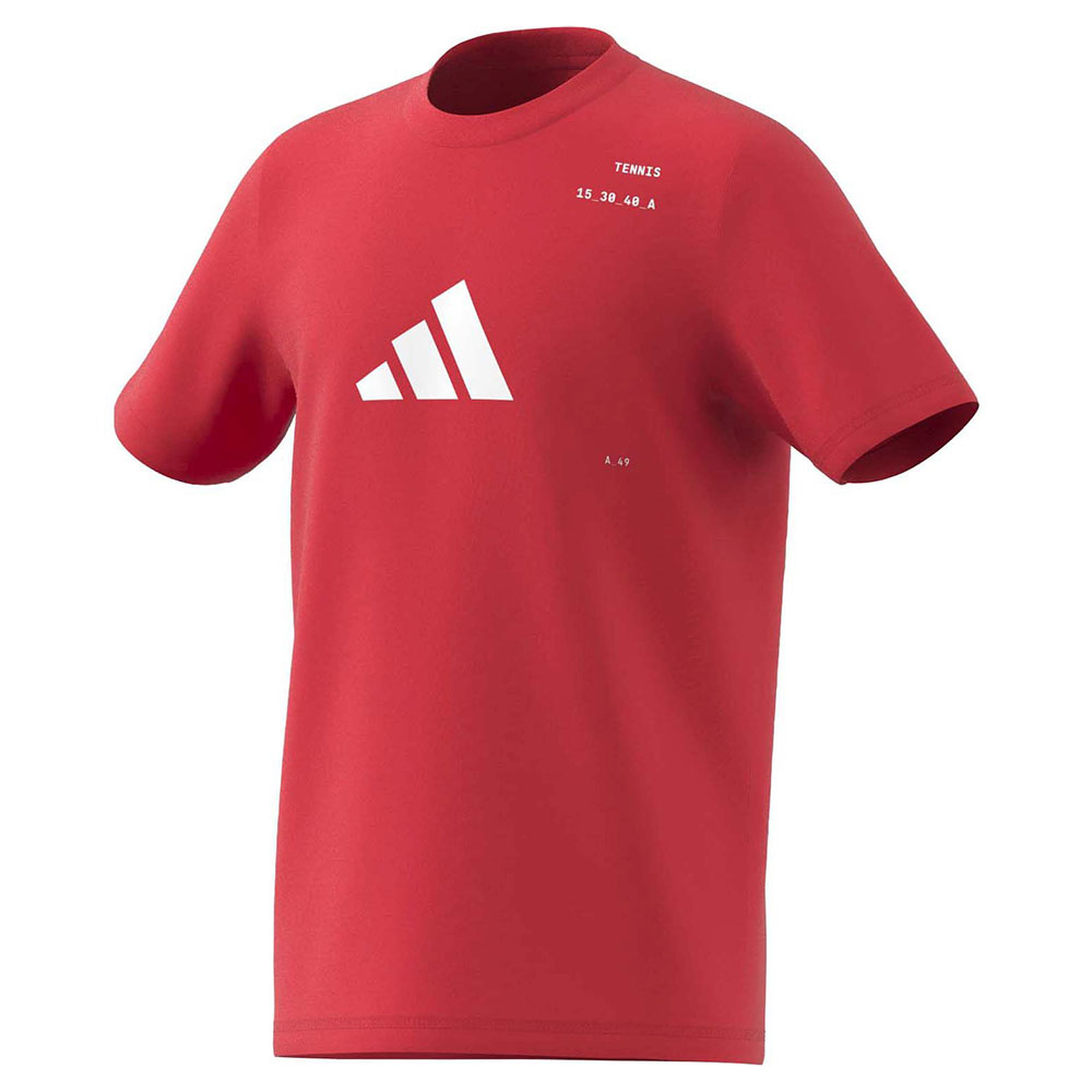 Adidas Tennis Category Graphic Short Sleeve T-shirt Rot 7-8 Years Junge von Adidas