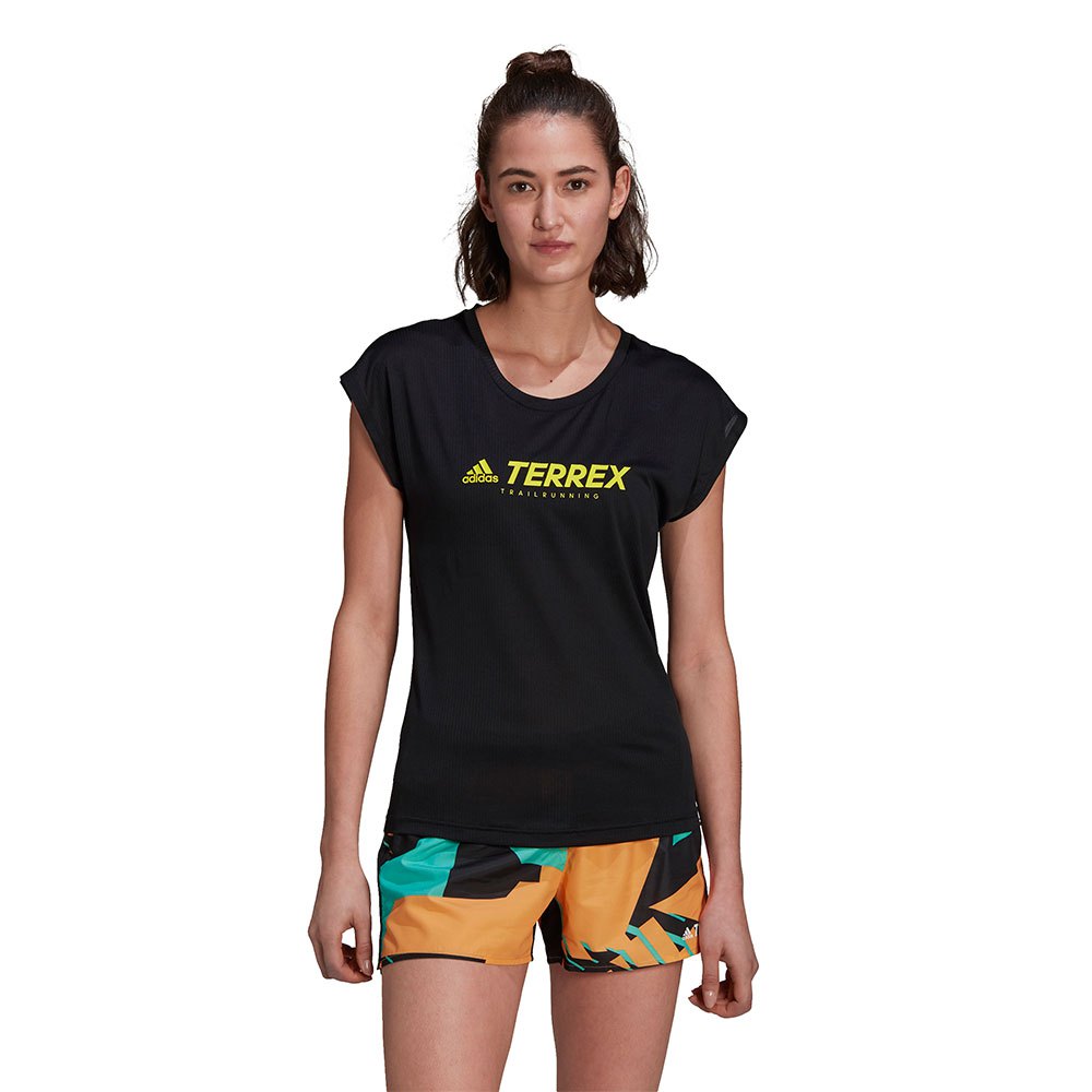 Adidas Terrex Primeblue Trial Functional Logo Short Sleeve T-shirt Schwarz L Frau von Adidas