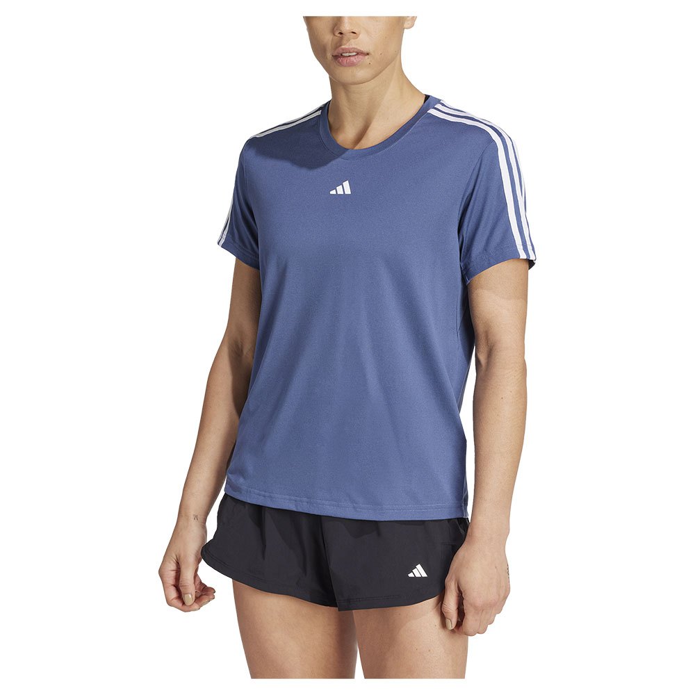 Adidas Train Essentials 3 Stripes Short Sleeve T-shirt Blau S / Regular Frau von Adidas