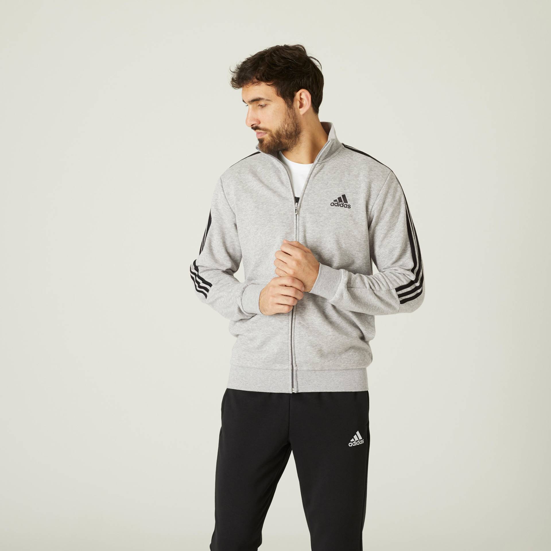 Adidas Trainingsanzug Herren Baumwolle - Aeroready graumeliert von Adidas
