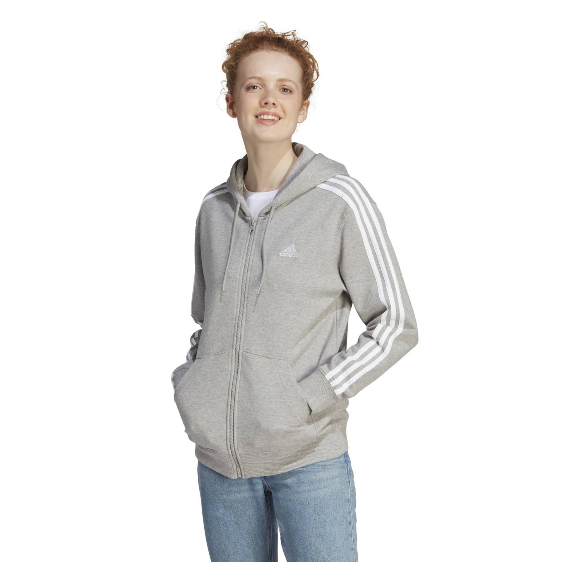 Adidas Trainingsjacke mit Kapuze Damen - grau von Adidas