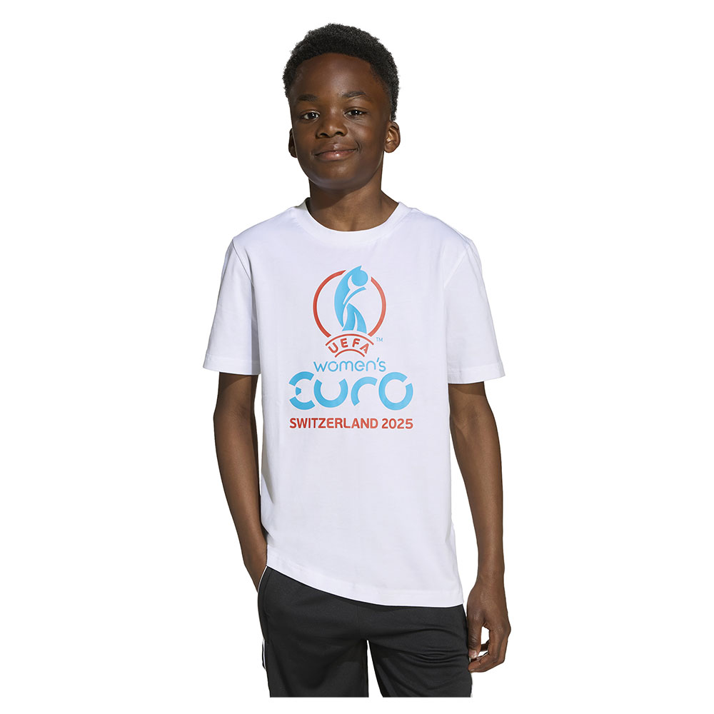 Adidas Uefa Euro25™ Official Emblem Short Sleeve T-shirt Weiß 11-12 Years Junge von Adidas