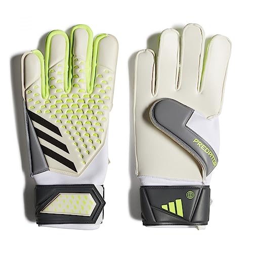 Adidas Unisex Goalkeeper Gloves (W/O Fingersave) Pred Gl MTC, White/Lucid Lemon/Black, IA0875, 10 von adidas