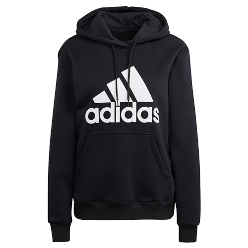 Adidas Women Essentials Big Logo Regular Fleece Hooded Sweat, L Schwarz/Weiß, schwarz/weiß, 42 von adidas