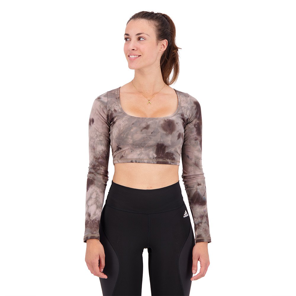 Adidas Yoga Ea Long Sleeve T-shirt Beige M / Regular Frau von Adidas