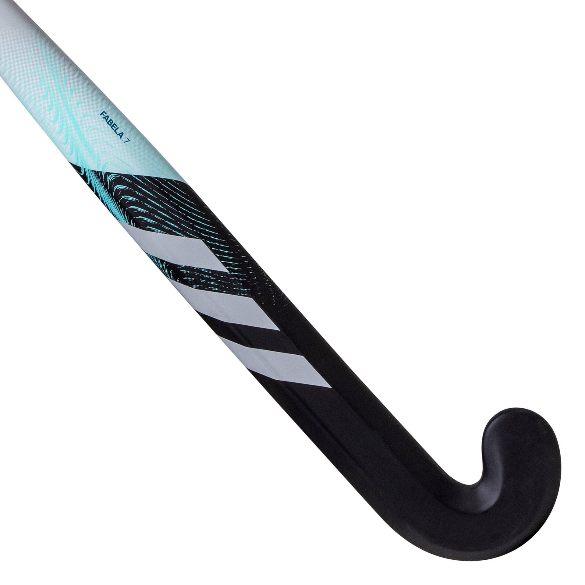 Damen/Herren Feldhockeyschläger für Fortgeschrittene Mid Bow 20 % Carbon - Fabela.7 schwarz/türkis von Adidas
