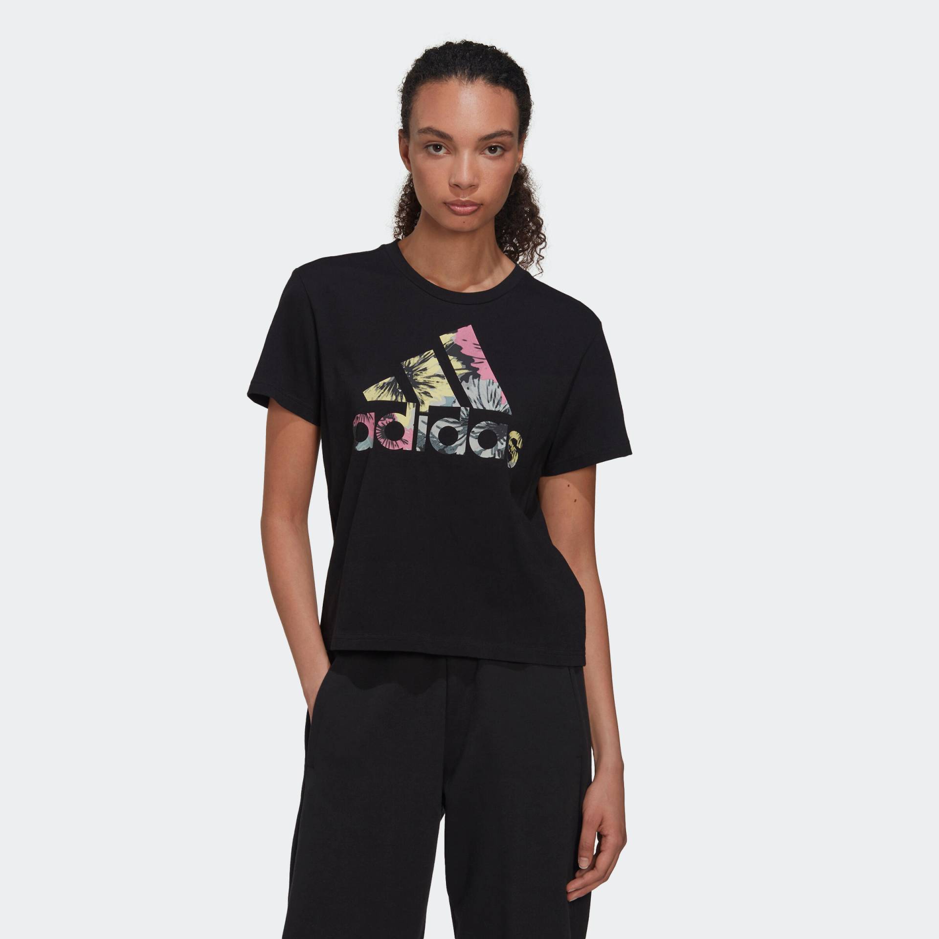 T-Shirt Adidas Fitness Soft Training Floral Damen schwarz von Adidas