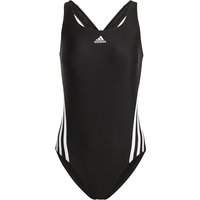 adidas 3-Streifen Badeanzug Damen 000 - black/white 44 von adidas Sportswear