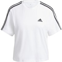 adidas Essentials 3-Stripes Single Jersey Crop T-Shirt Damen in weiß von Adidas