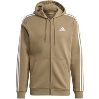 adidas Essentials Fleece 3-Streifen Kapuzenjacke Herren orbgrn/white S von adidas Sportswear