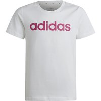 adidas Essentials Linear Logo Cotton Slim Fit T-Shirt Kinder 001A - white/selufu 164 von adidas Sportswear