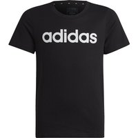 adidas Essentials Linear Logo Slim Fit T-Shirt Kinder 000 - black/white 128 von adidas Sportswear